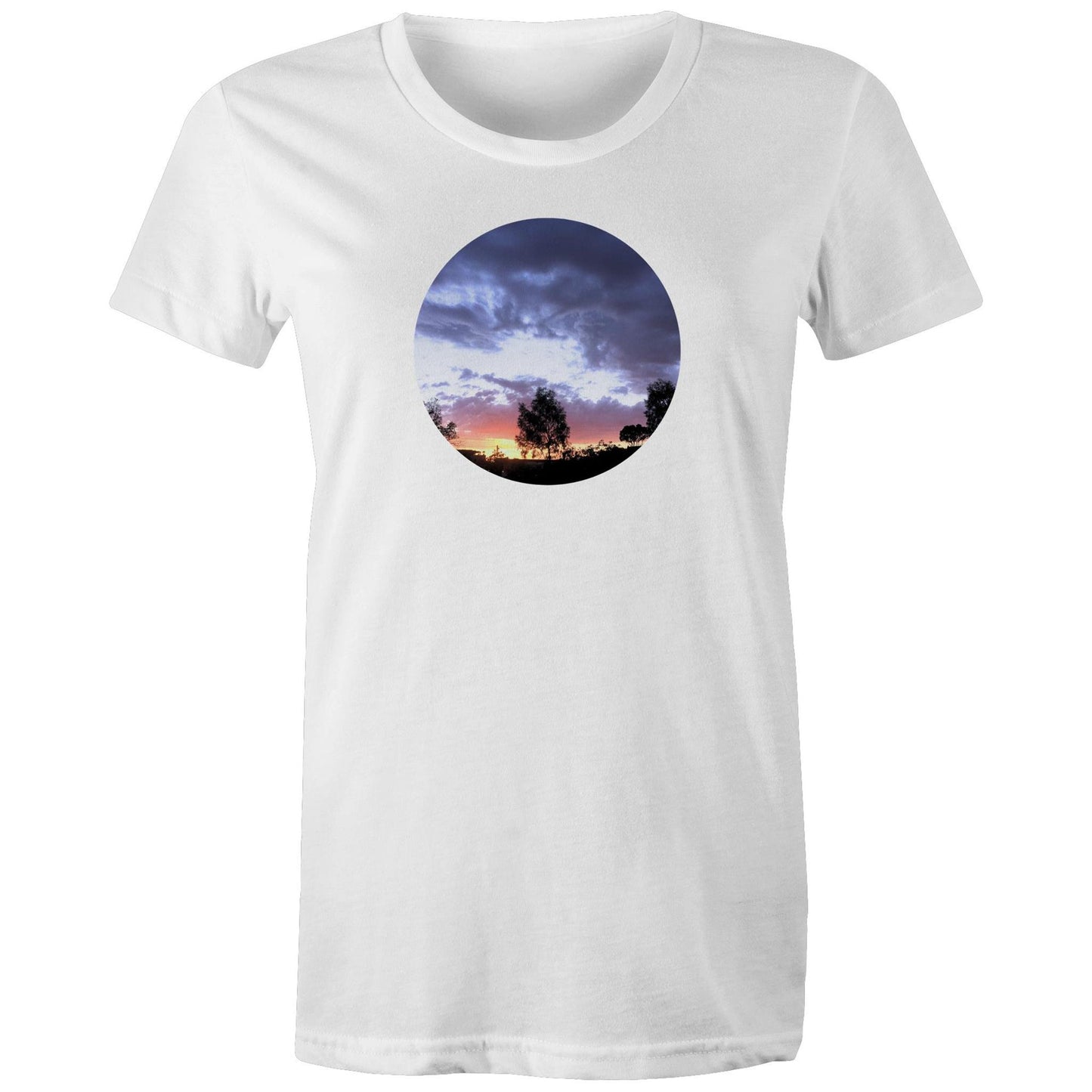Macedon Ranges Sunset Women's Maple Organic Tee