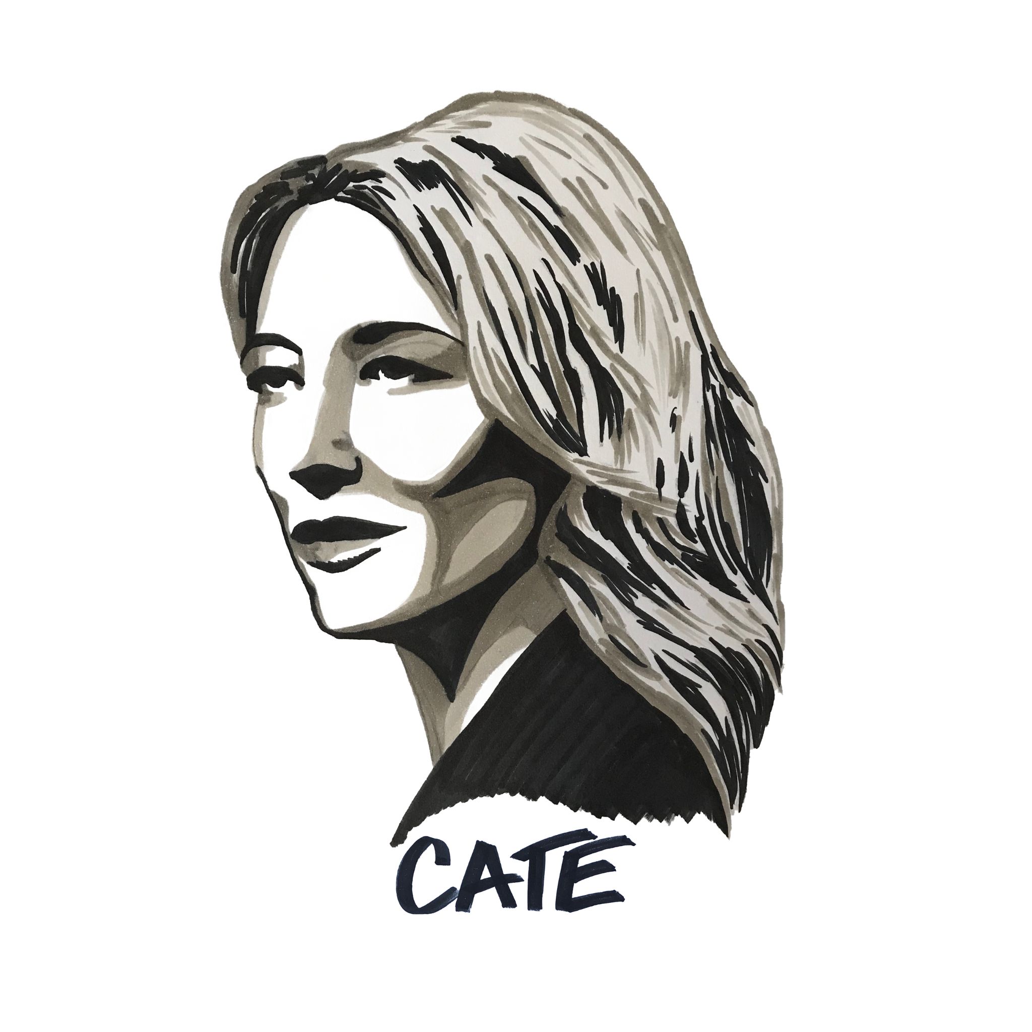 Original Cate Blanchett drawing. ©High Tees