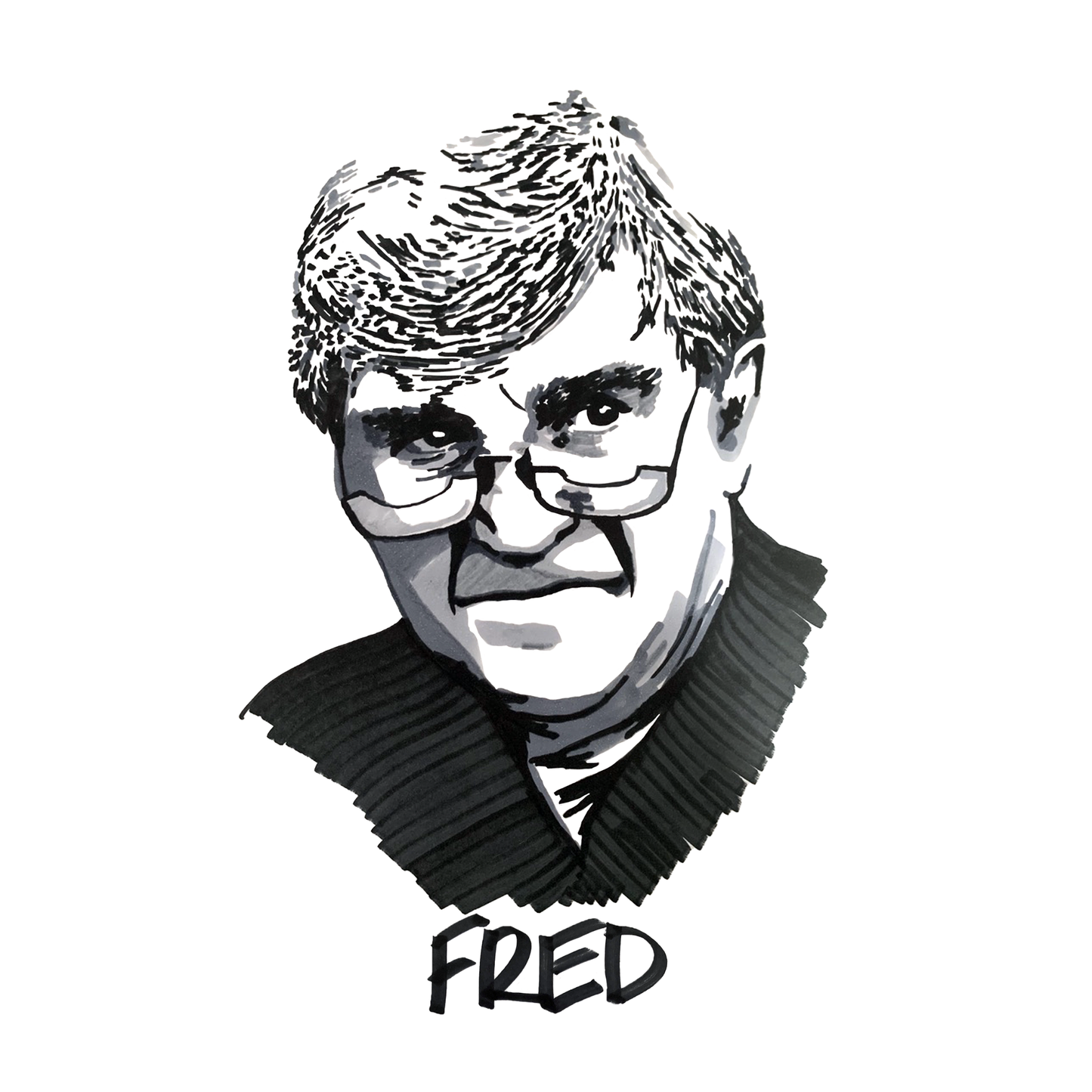 Fred Hollows Original Drawing. ©High Tees