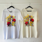 Australian native flowers on 100% organic cotton t shirt by High Tees.