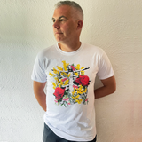 Australian native flowers on 100% organic cotton t shirt by High Tees.