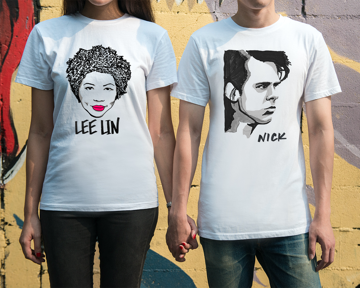 Lee Lin Chin T-shirt and Nick Cave T shirt – High Tees Australian icon graphic tee, ethically made in Melbourne. ©High Tees
