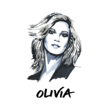 Olivia Newton John drawing. High Tees Australia. ©High Tees
