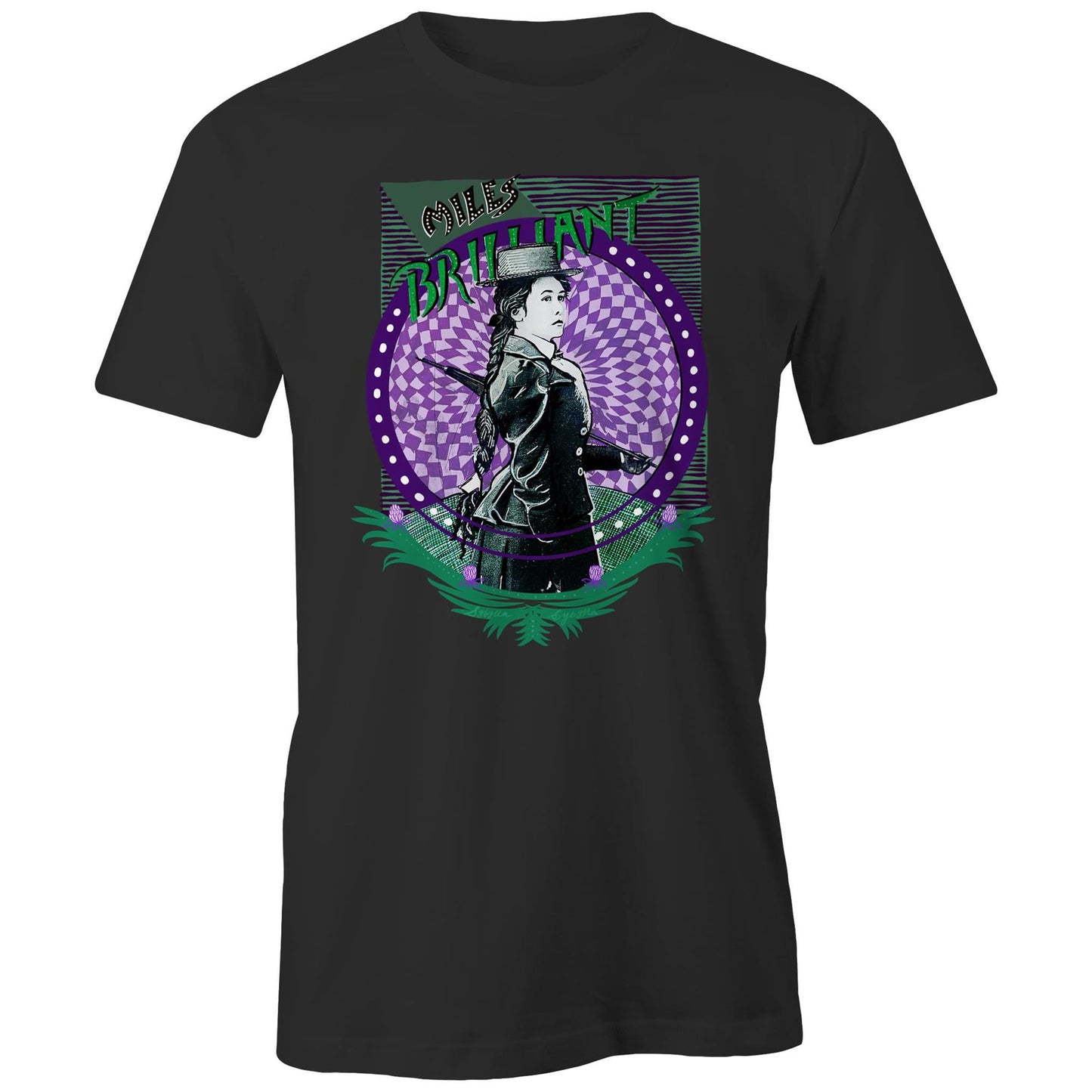 Miles Franklin Unisex Black T shirt