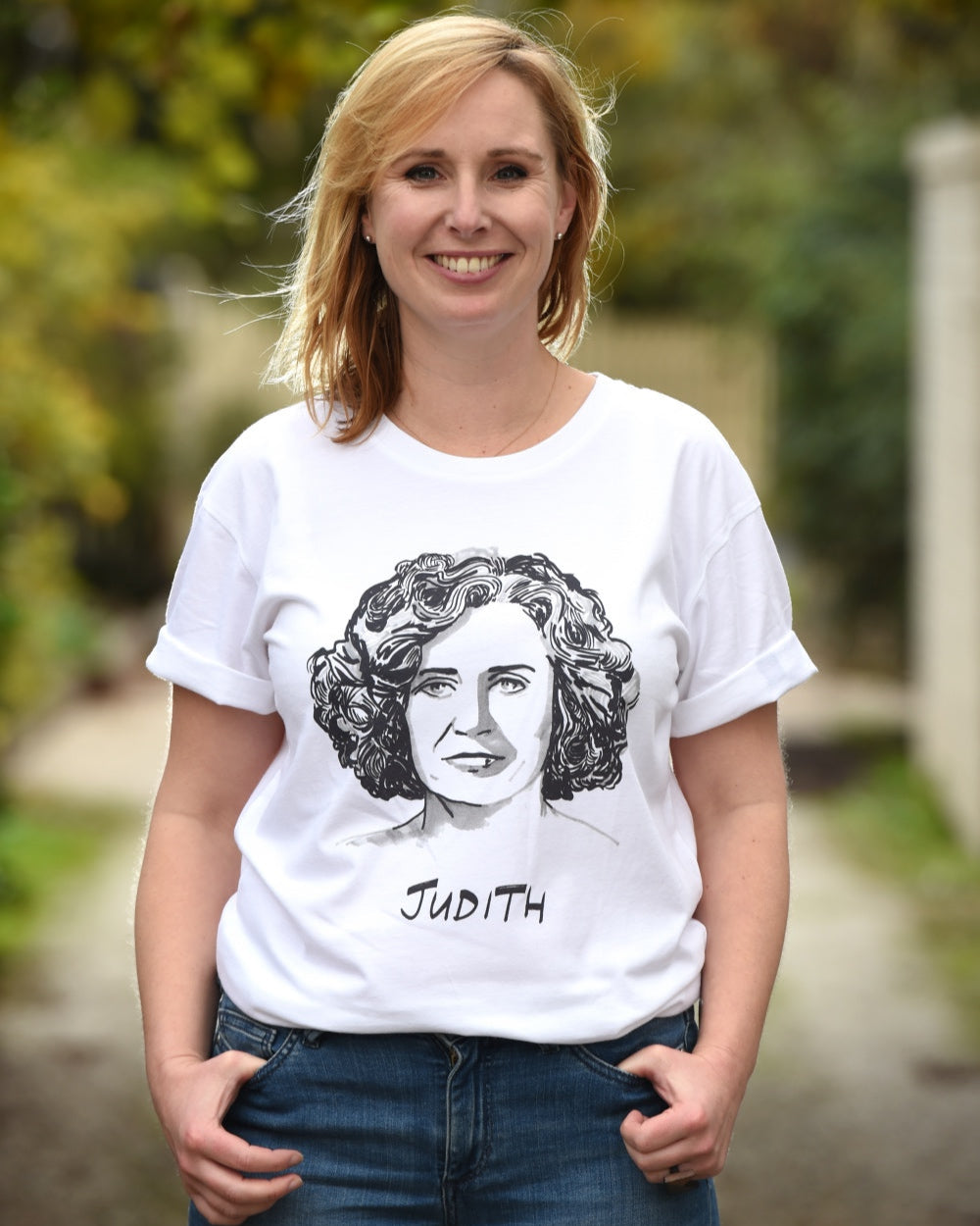 Judith Lucy T-shirt – High Tees Australian icon graphic tee, ethically made in Melbourne. ©High Tees