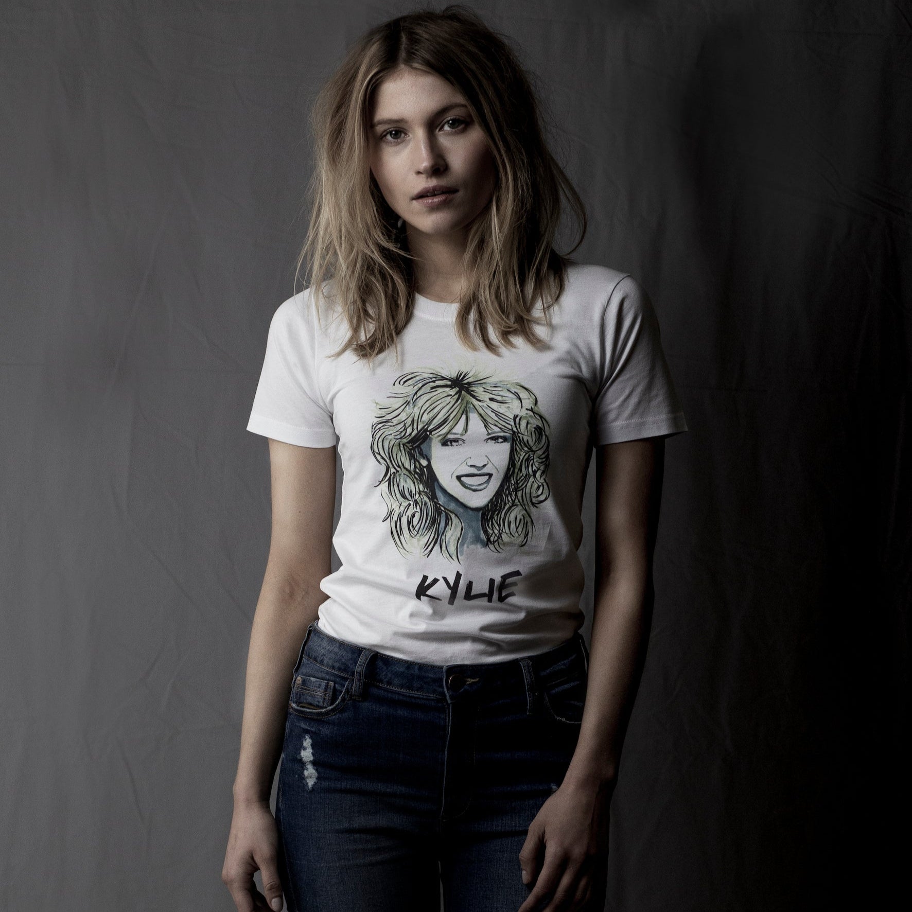 Kylie Minogue T-shirt – High Tees Australian icon graphic tee, ethically made in Melbourne. ©High Tees