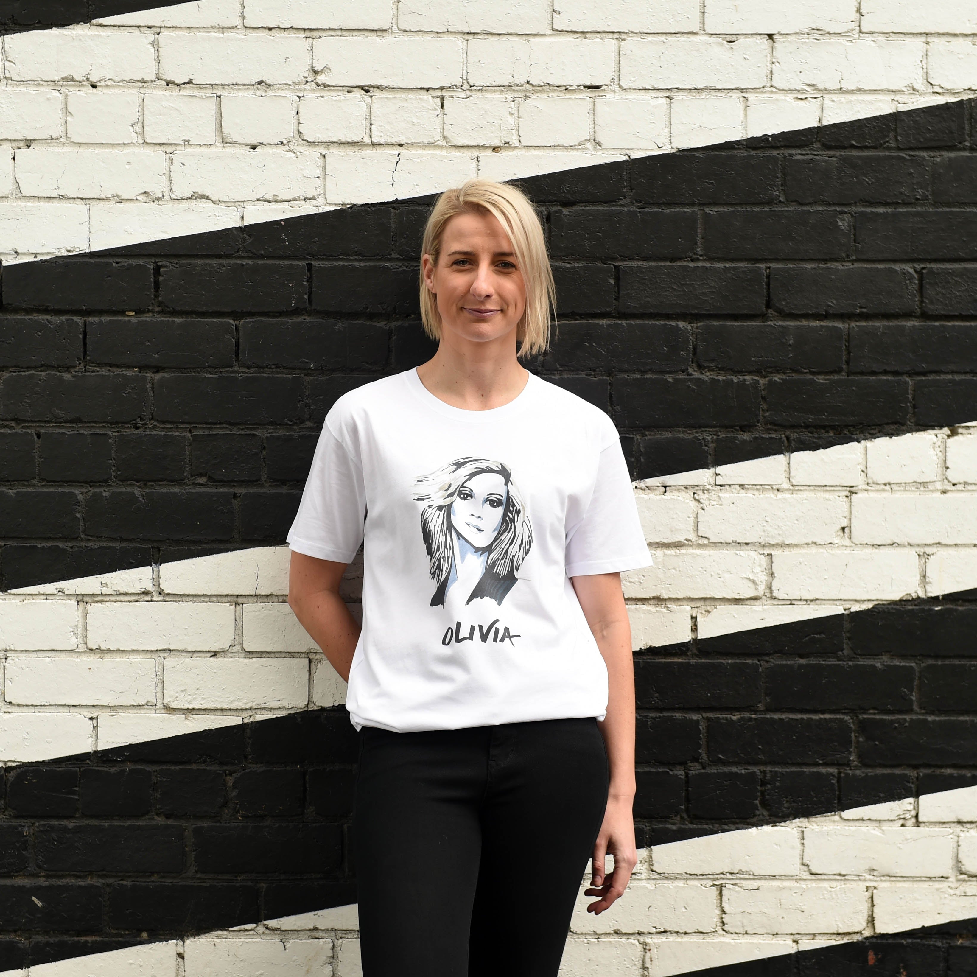 Olivia Newton John T shirt. High Tees Australia. ©High Tees