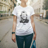 John Farnham T-shirt by High Tees. Ethically made in Melbourne from 100% GOTS organic cotton. 10% donated to West Welcome Wagon. ©High Tees
