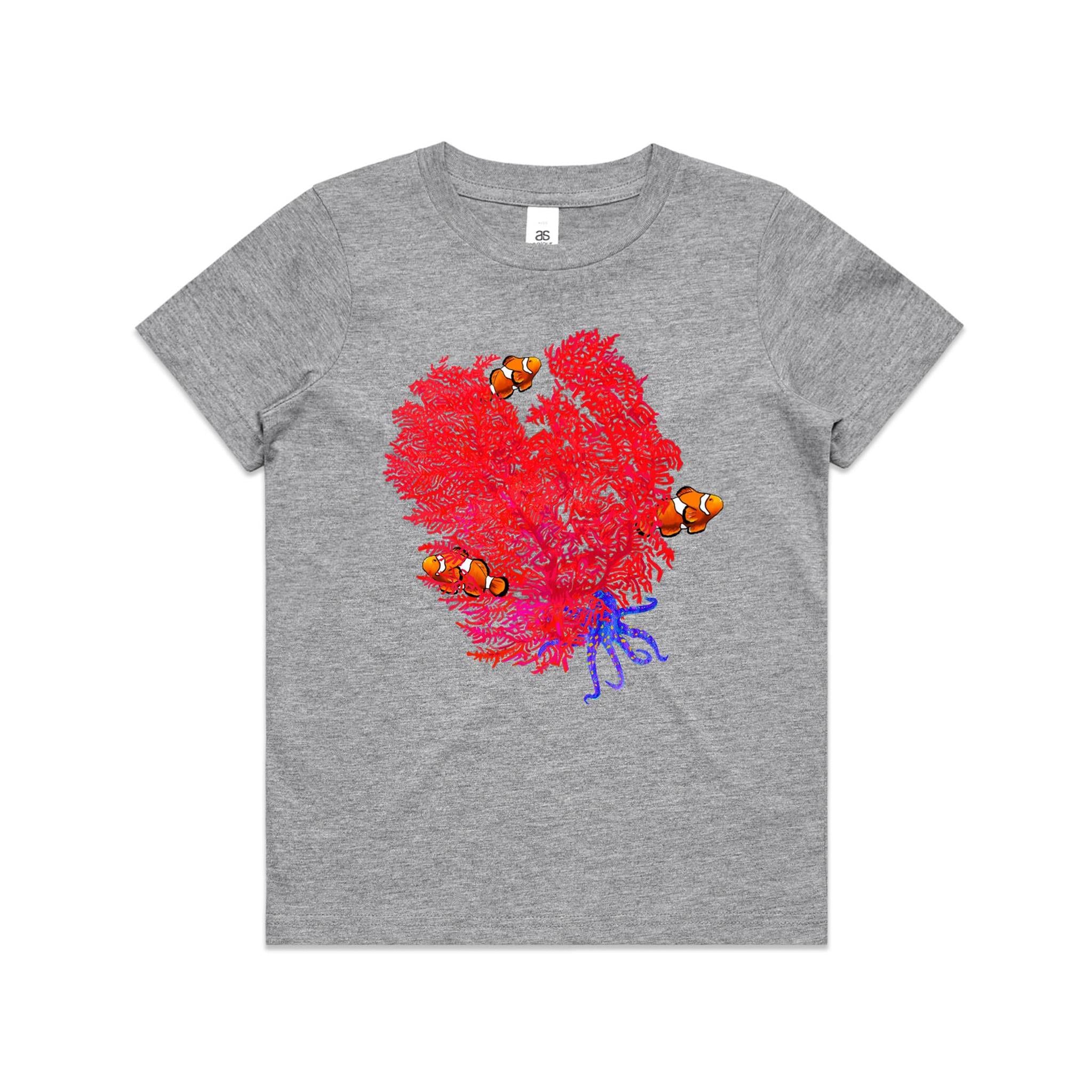 Red Coral Garden Kids T shirt