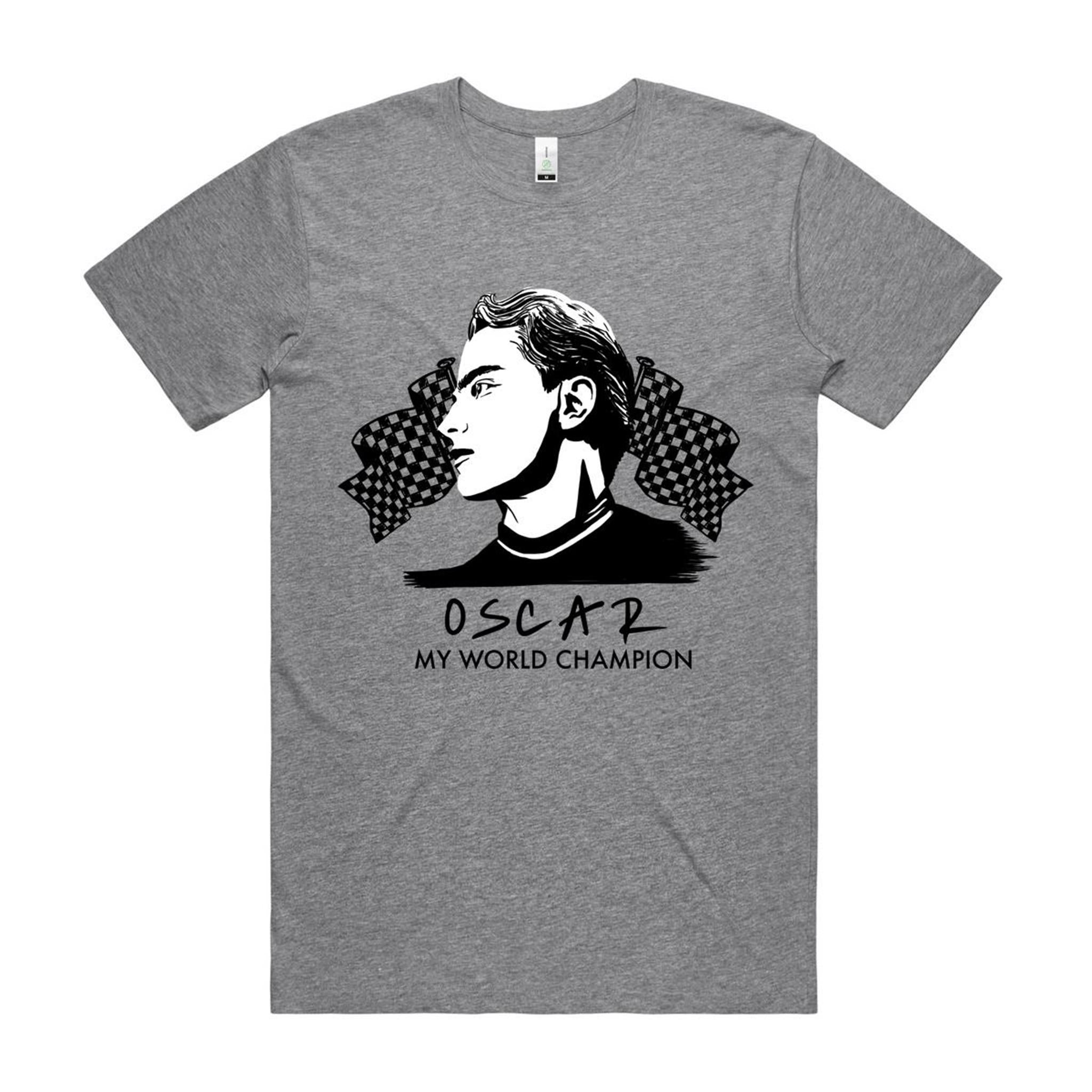 Oscar World Champion T shirt.