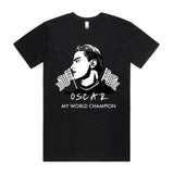 Oscar World Champion T shirt.