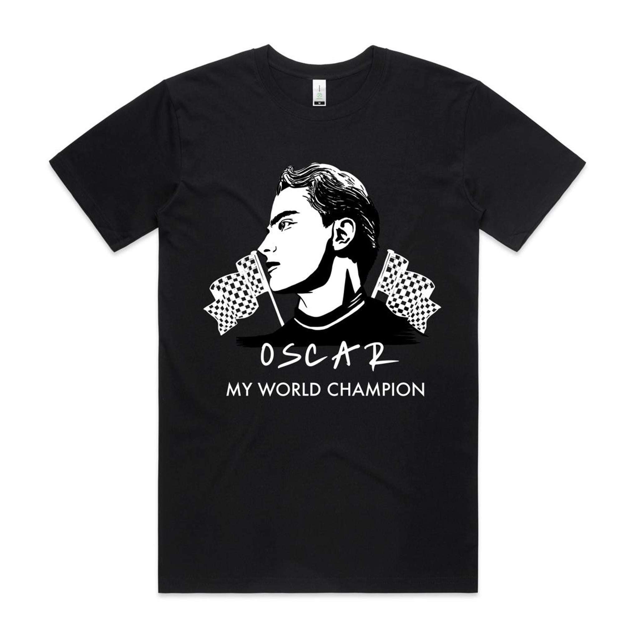 Oscar World Champion T shirt.