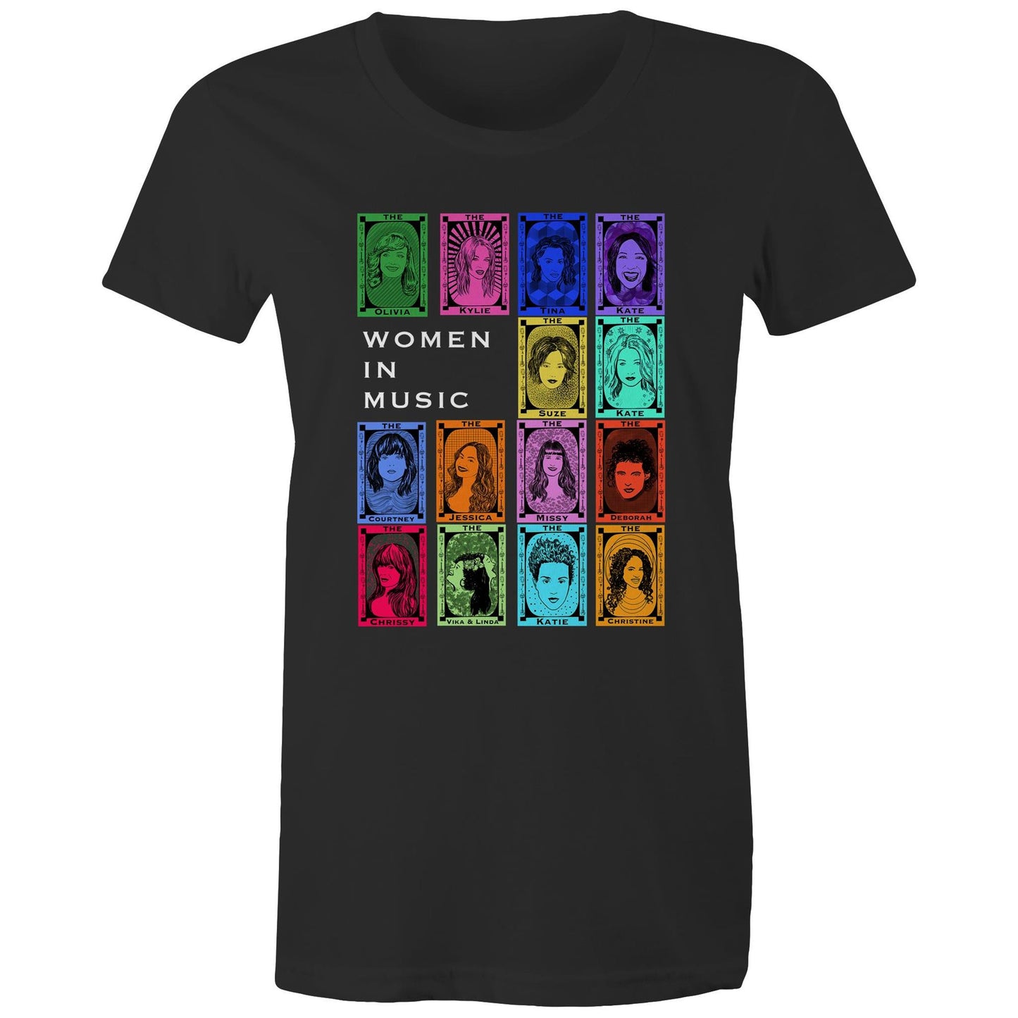 Iconic Women in Music T shirt - shorter tee