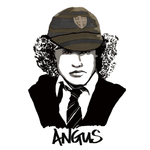 ©High Tees.  Original drawing of Angus Young. 