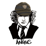©High Tees.  Original drawing of Angus Young. 