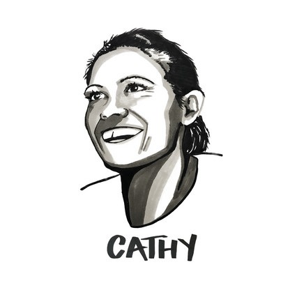 Original High Tees drawing of Cathy Freeman  ©High Tees