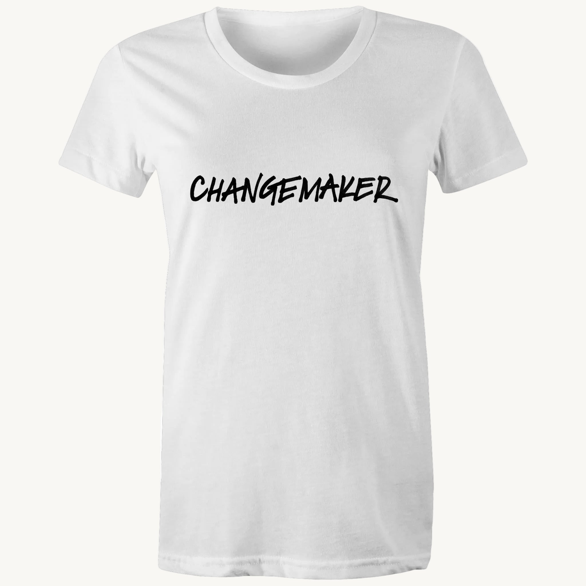 Changemaker T shirt White Womens by High Tees