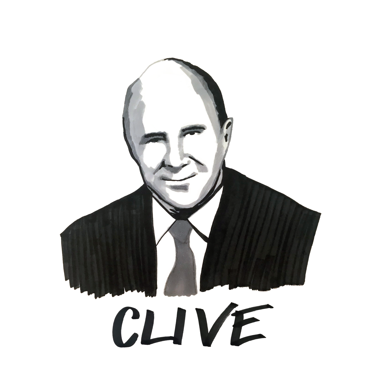 Original Drawing of Clive James. ©High Tees