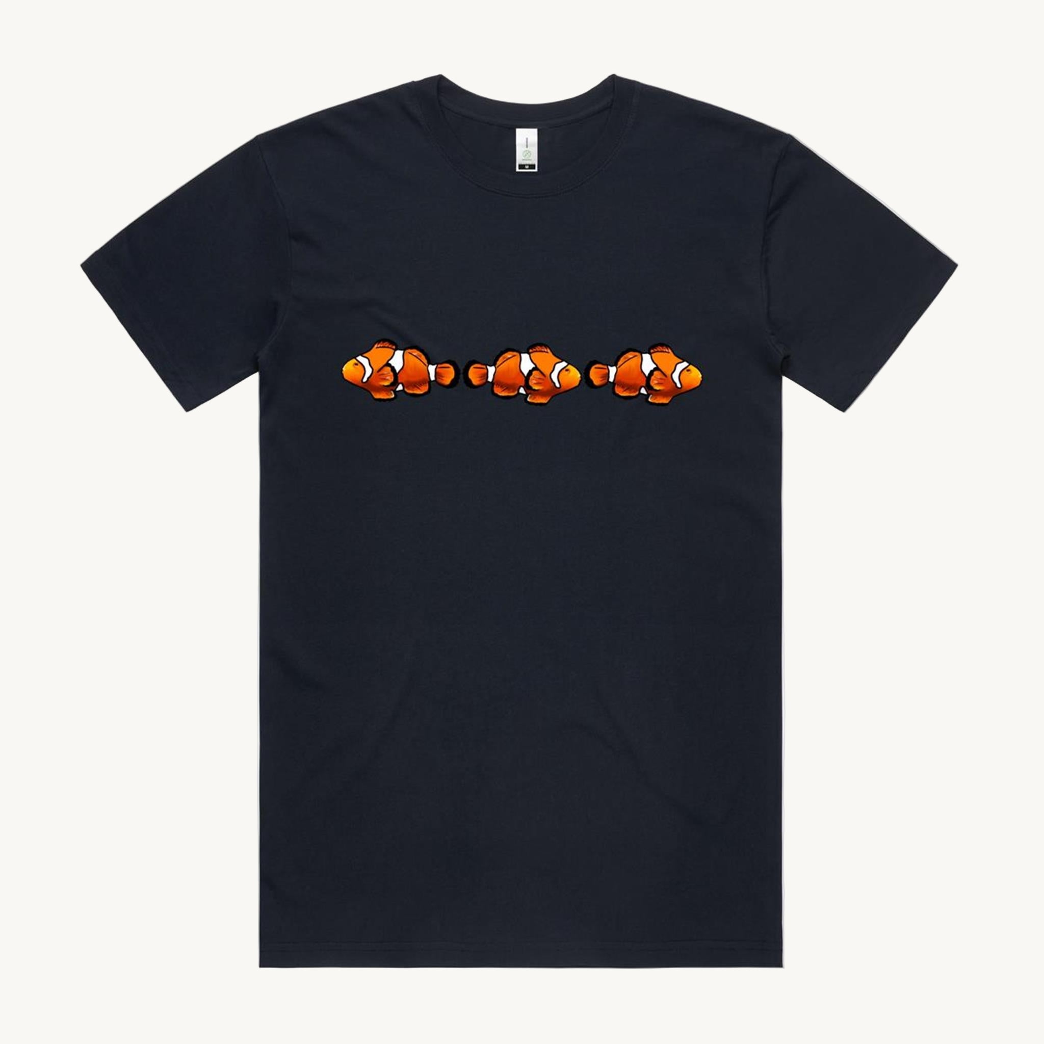 Clown Fish design printed on 100% organic cotton T shirt. High Tees.