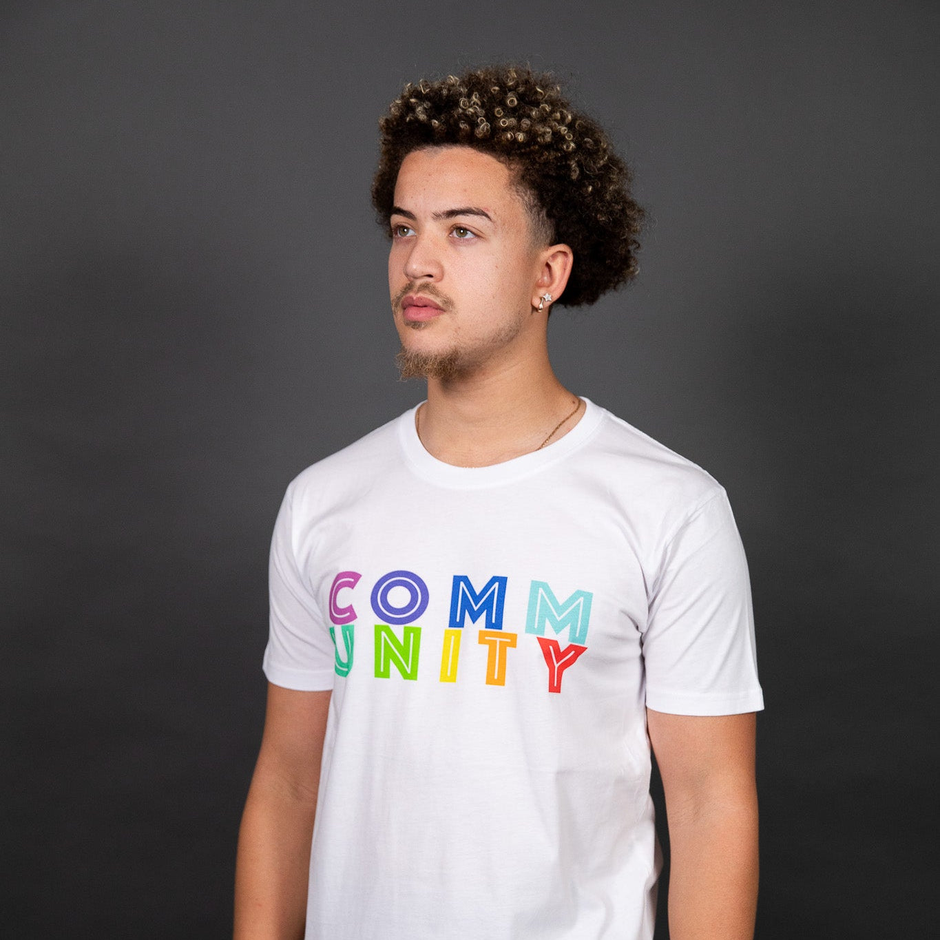 Community Rainbow T shirt. High Tees. $5 donated to West Welcome Wagon. ©High Tees