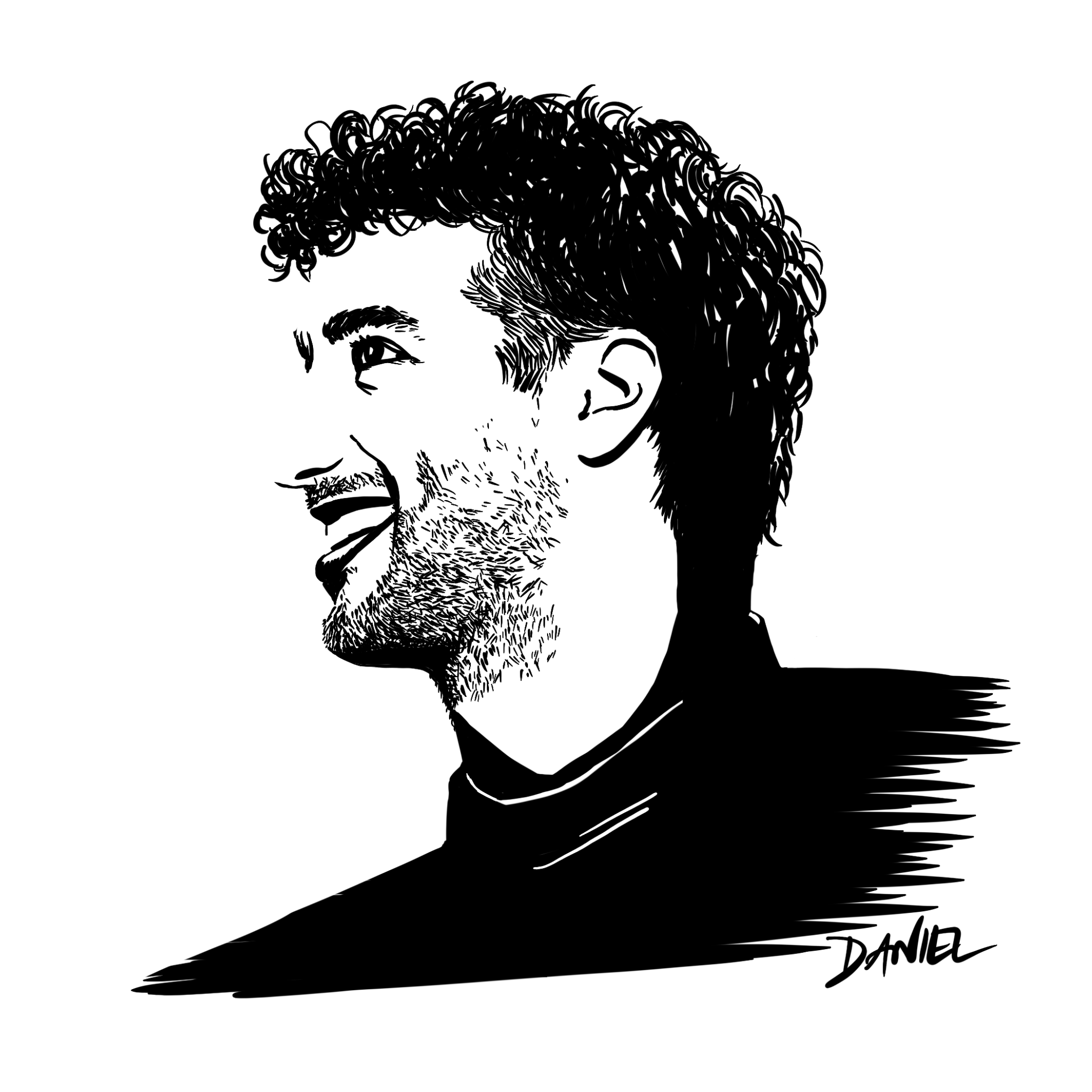 Original High Tees drawing of Daniel Ricciardo. ©High Tees