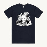 David Attenborough 100 Years Adult T shirt Navy by High Tees