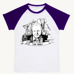 David Attenborough Kids Raglan T shirt Purple by High Tees