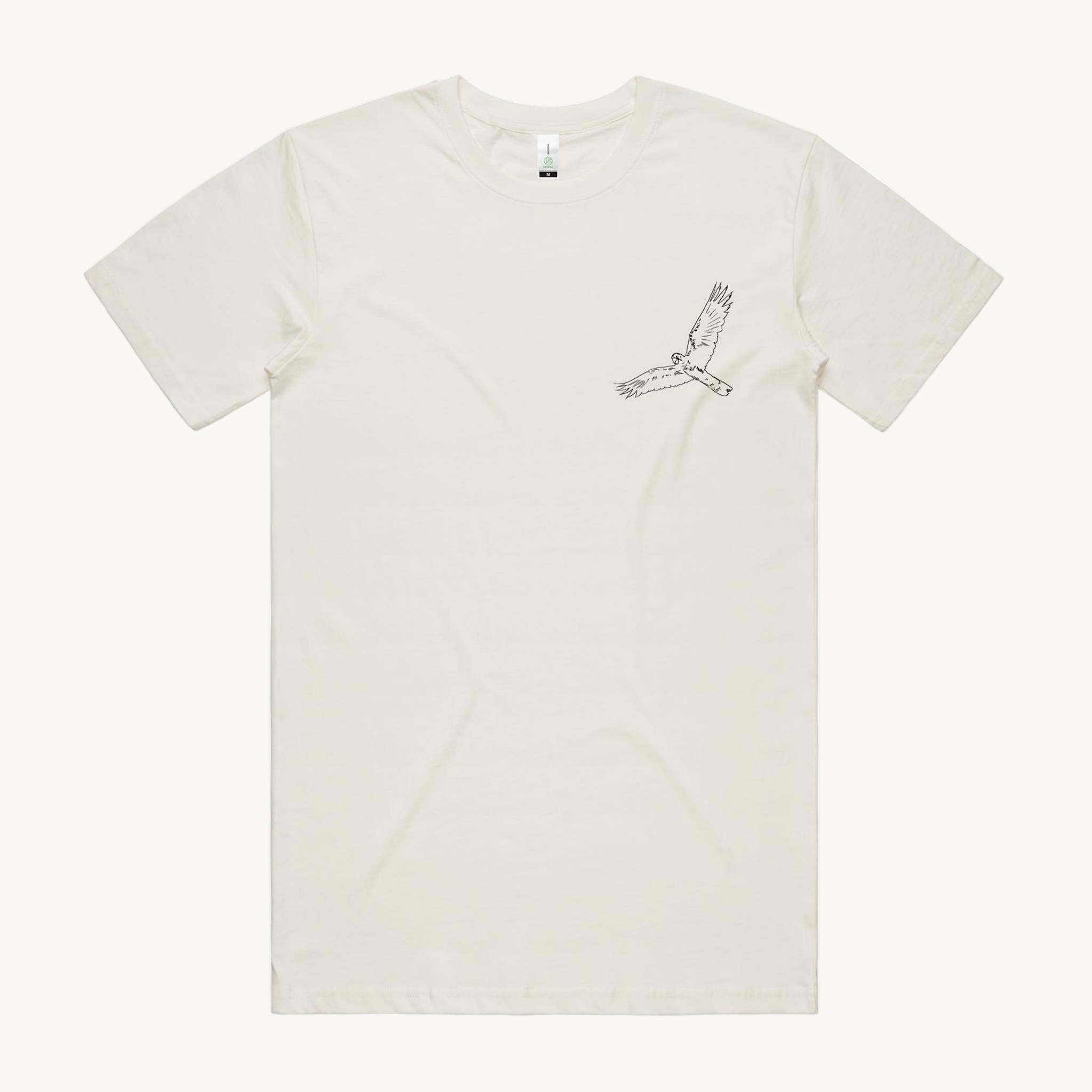 Glossy Black Cockatoo Regular natural t shirt white designed by High Tees. 