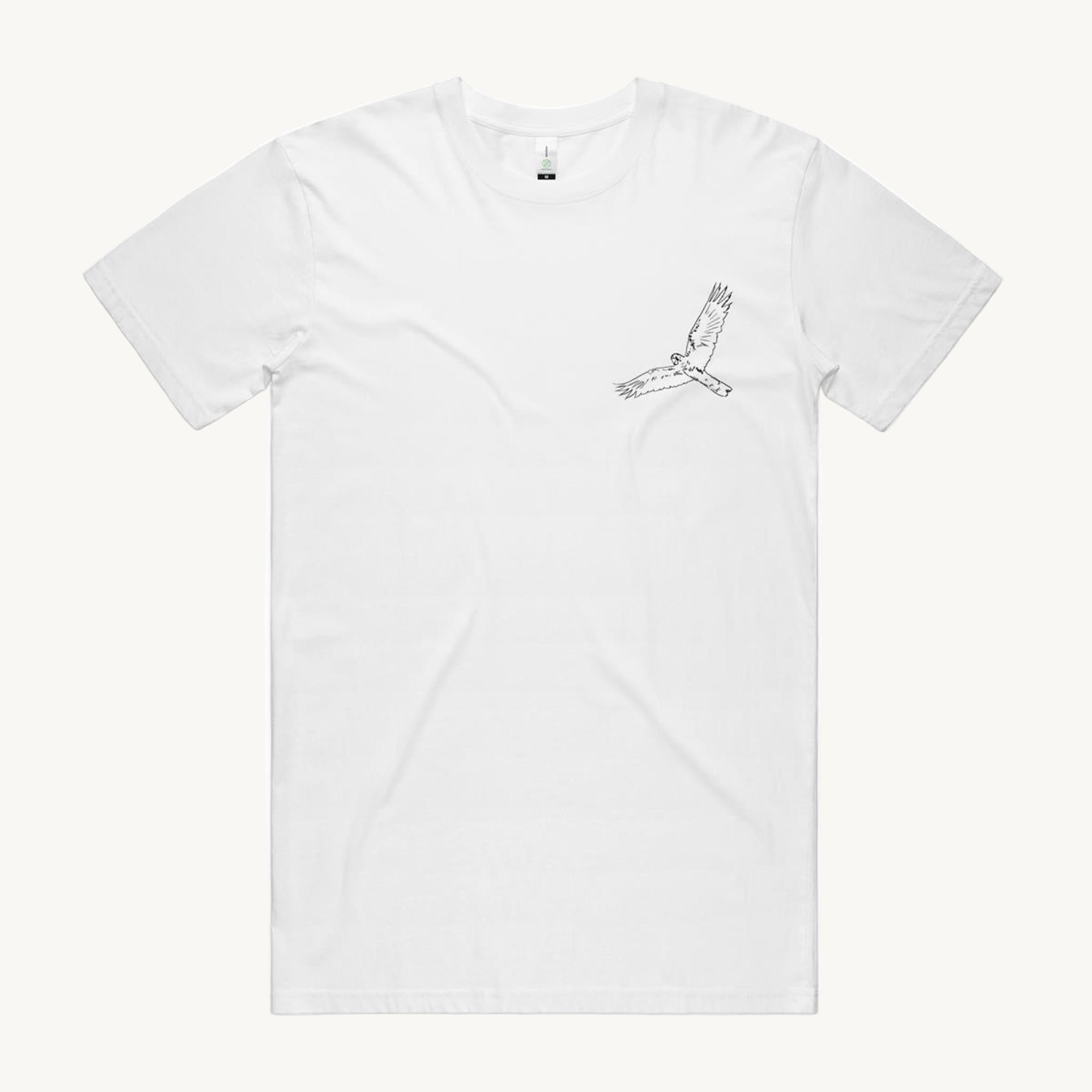 Glossy Black Cockatoo Regular t shirt white designed by High Tees. 