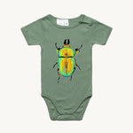 Golden Stag Beetle All In One Romper Green by High Tees.