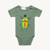 Golden Stag Beetle All In One Romper Green by High Tees.