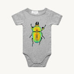 Golden Stag Beetle All In One Romper Grey by High Tees.