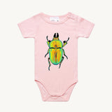 Golden Stag Beetle All In One Romper Pink by High Tees.