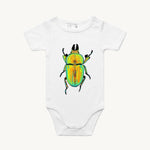 Golden Stag Beetle All In One Romper White by High Tees.