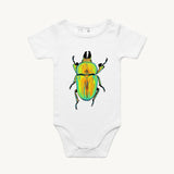 Golden Stag Beetle All In One Romper White by High Tees.