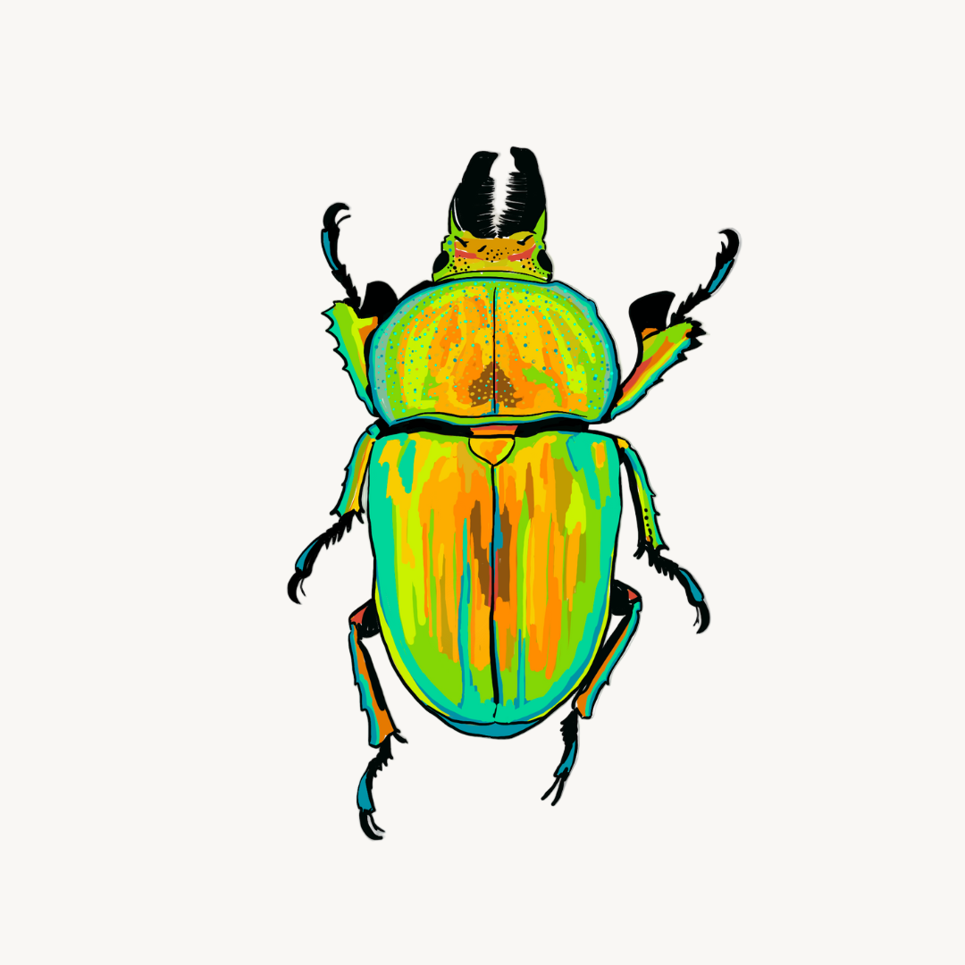 Golden Stag Beetle Original Artwork