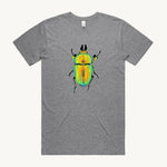 Golden Stag Beetle Unisex T shirt Grey by High Tees 