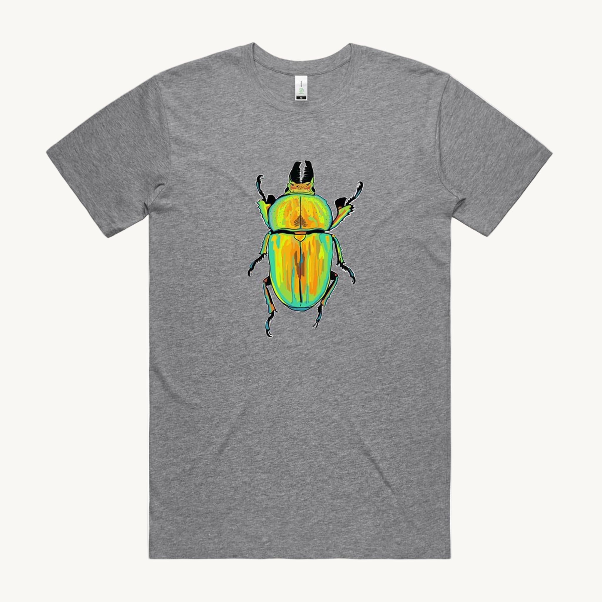 Golden Stag Beetle Unisex T shirt Grey by High Tees 