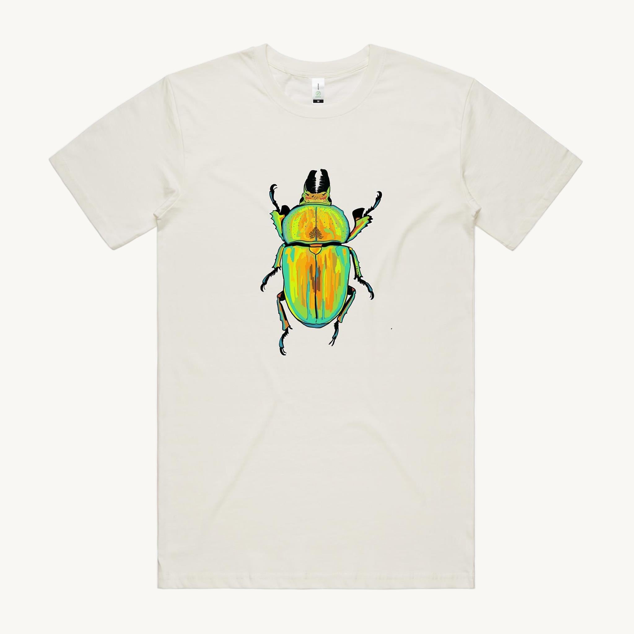 Golden Stag Beetle Unisex T shirt White 