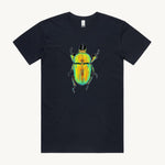Golden Stag Beetle Unisex T shirt Navy by High Tees 