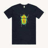 Golden Stag Beetle Unisex T shirt Navy by High Tees 