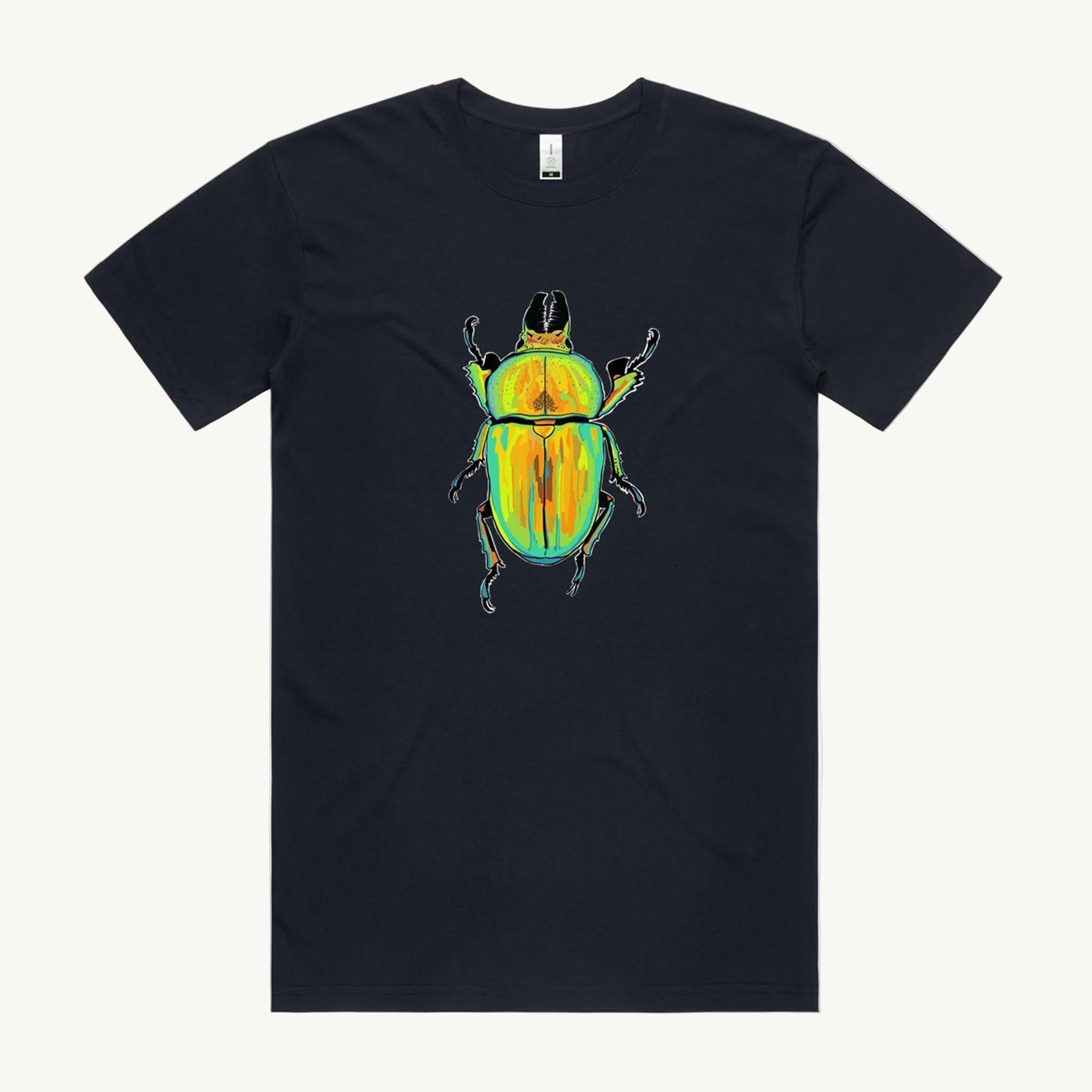 Golden Stag Beetle Unisex T shirt Navy by High Tees 