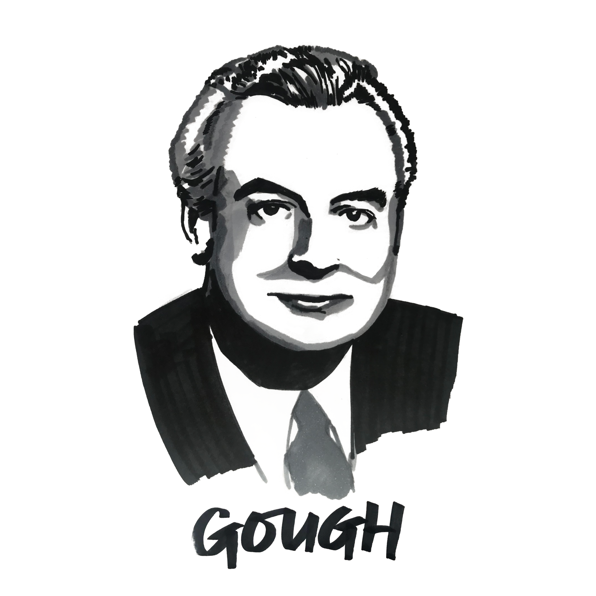 Gough Whitlam Original Drawing. ©High Tees