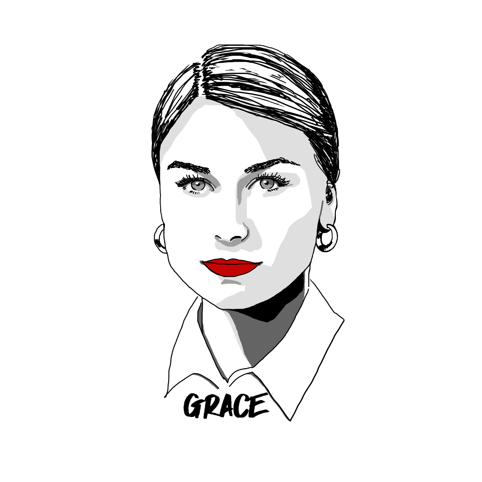 Grace Tame Original Drawing.  ©High Tees