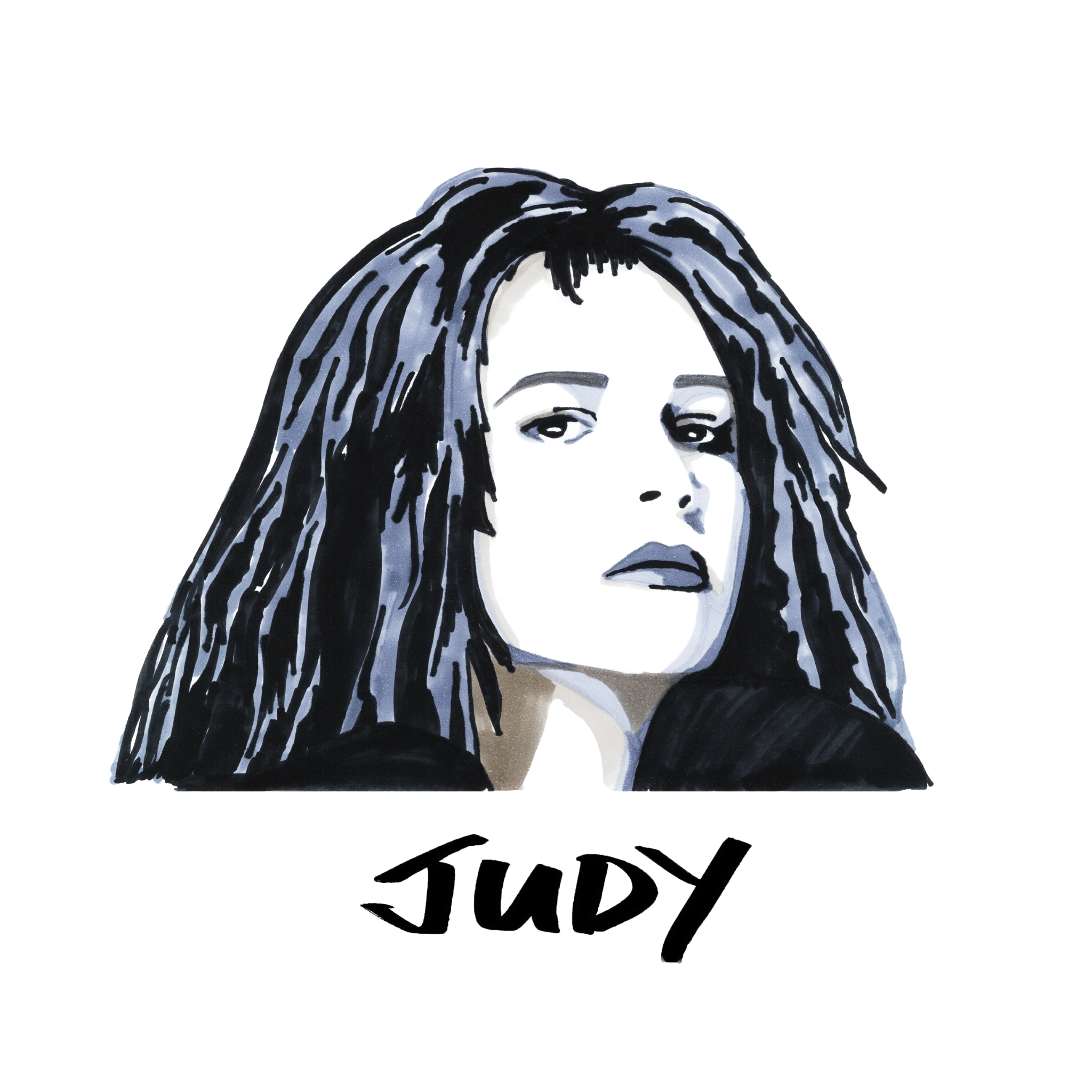 Judy Davis origianl drawing . ©High Tees