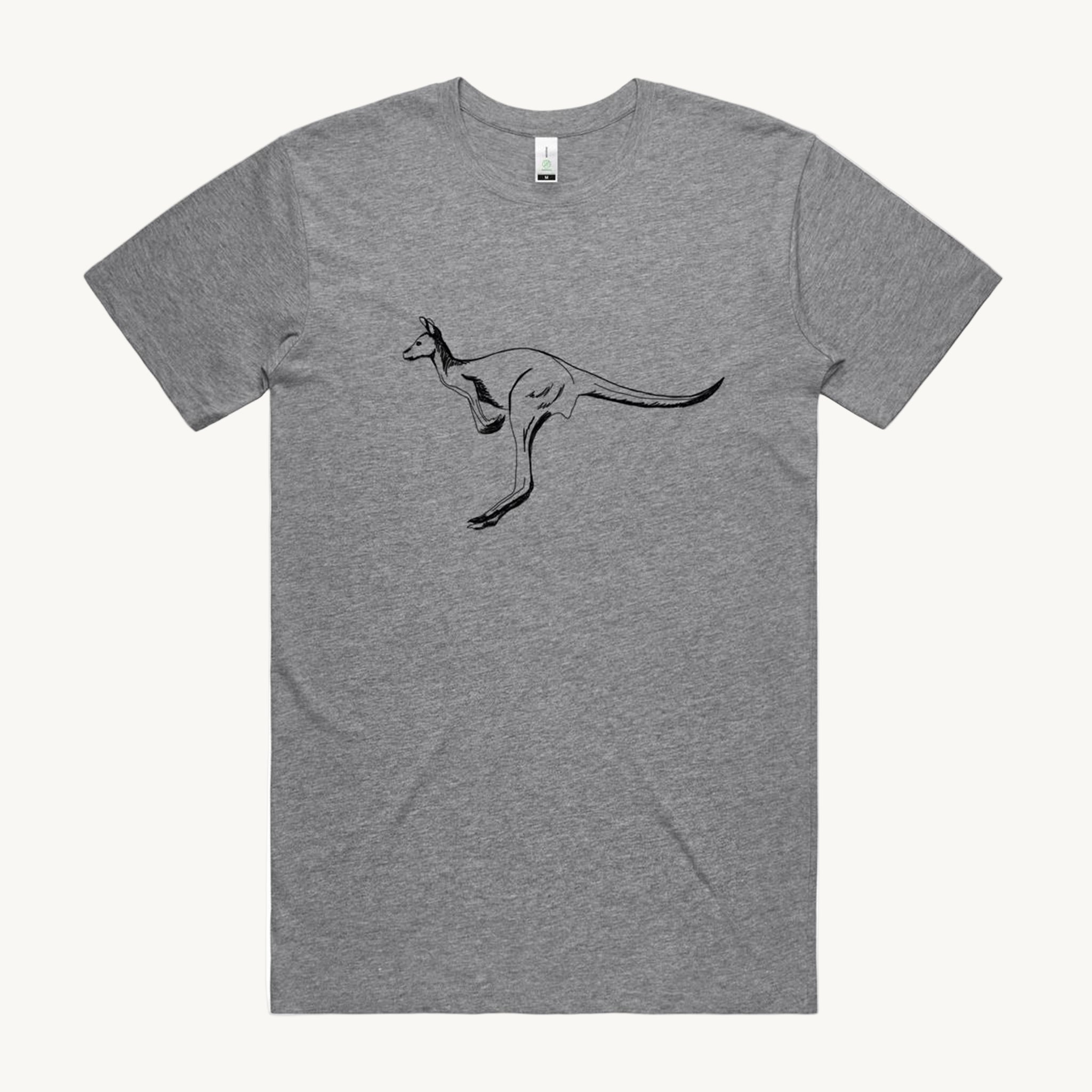 Kangaroo Big Gray T shirt by High Tees.
