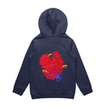 Kids Hoodie Coral ant Coal Navy Back