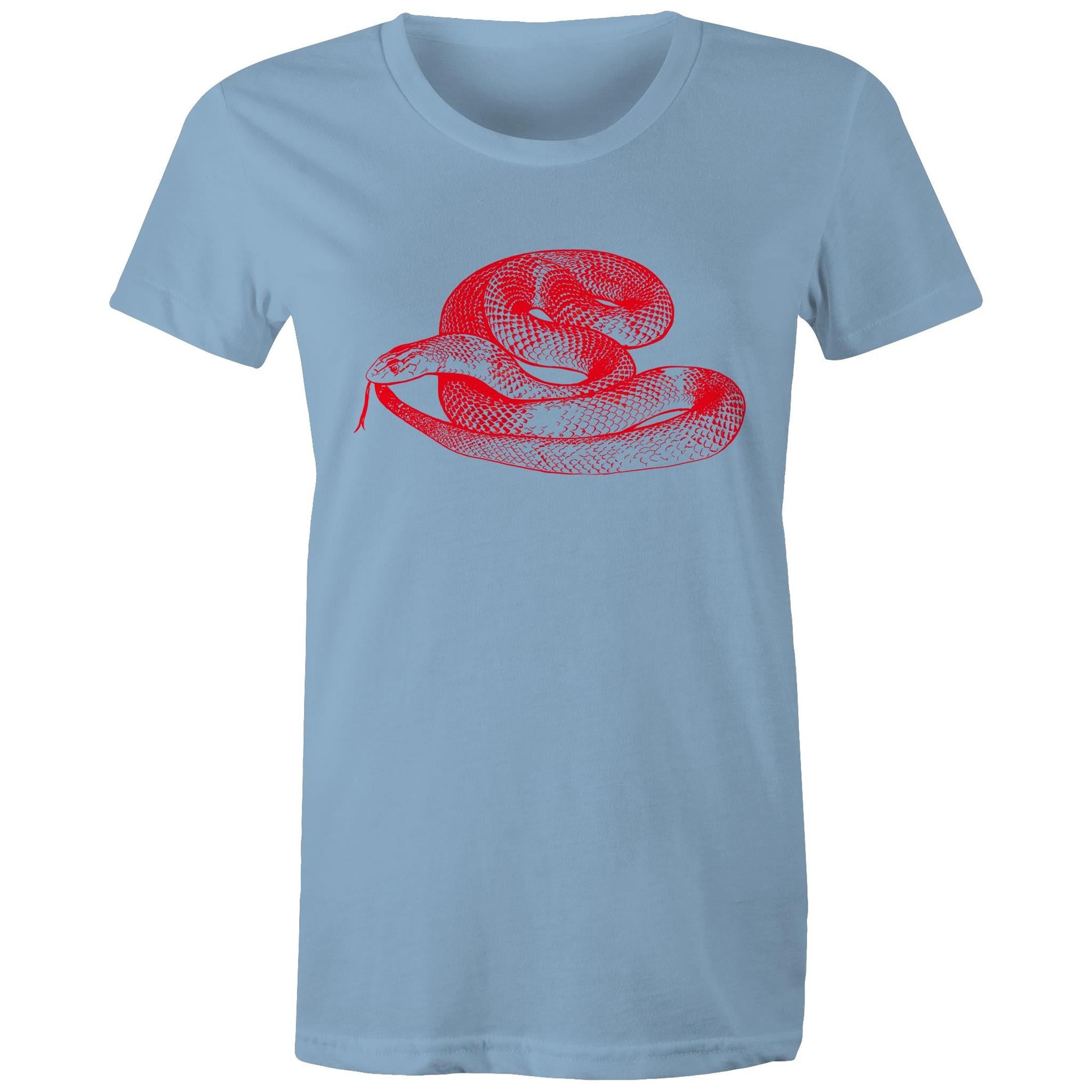 King Brown Snake Red Print Women' s T shirt