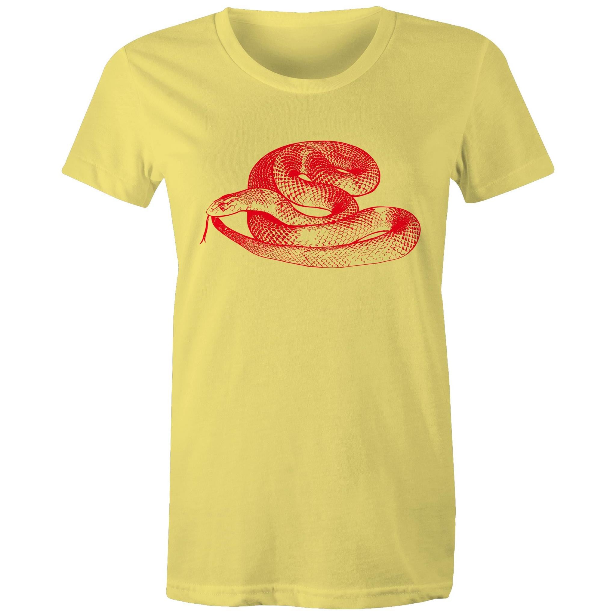 King Brown Snake Red Print Women' s T shirt