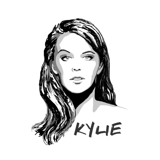 Kylie Minogue 90s original drawing. ©High Tees